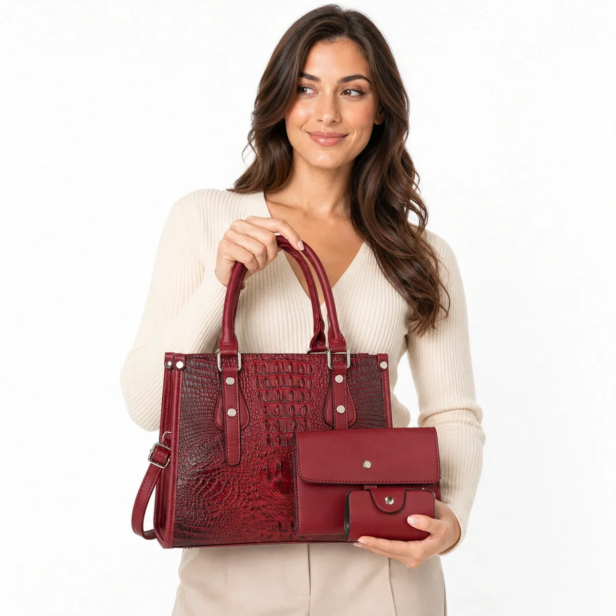 Leather 3-Piece Bag Set - Aura