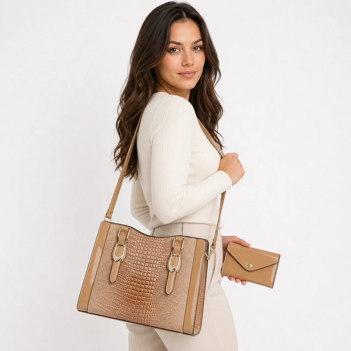 Leather Shoulder Bag Set - Vela