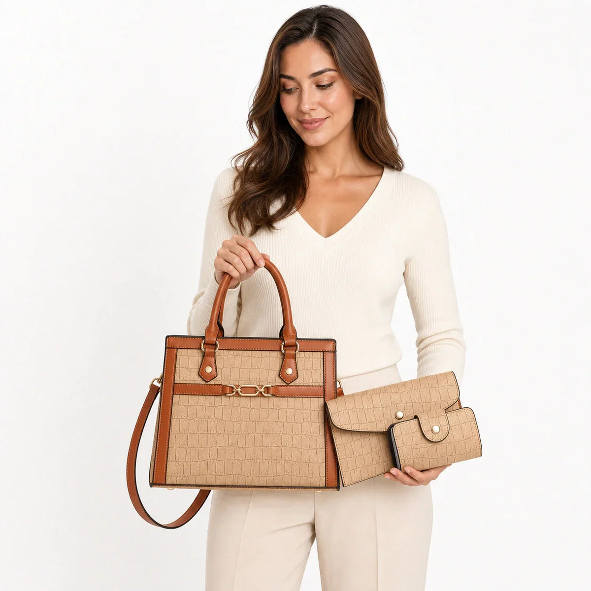 Leather Tote Set - Vela