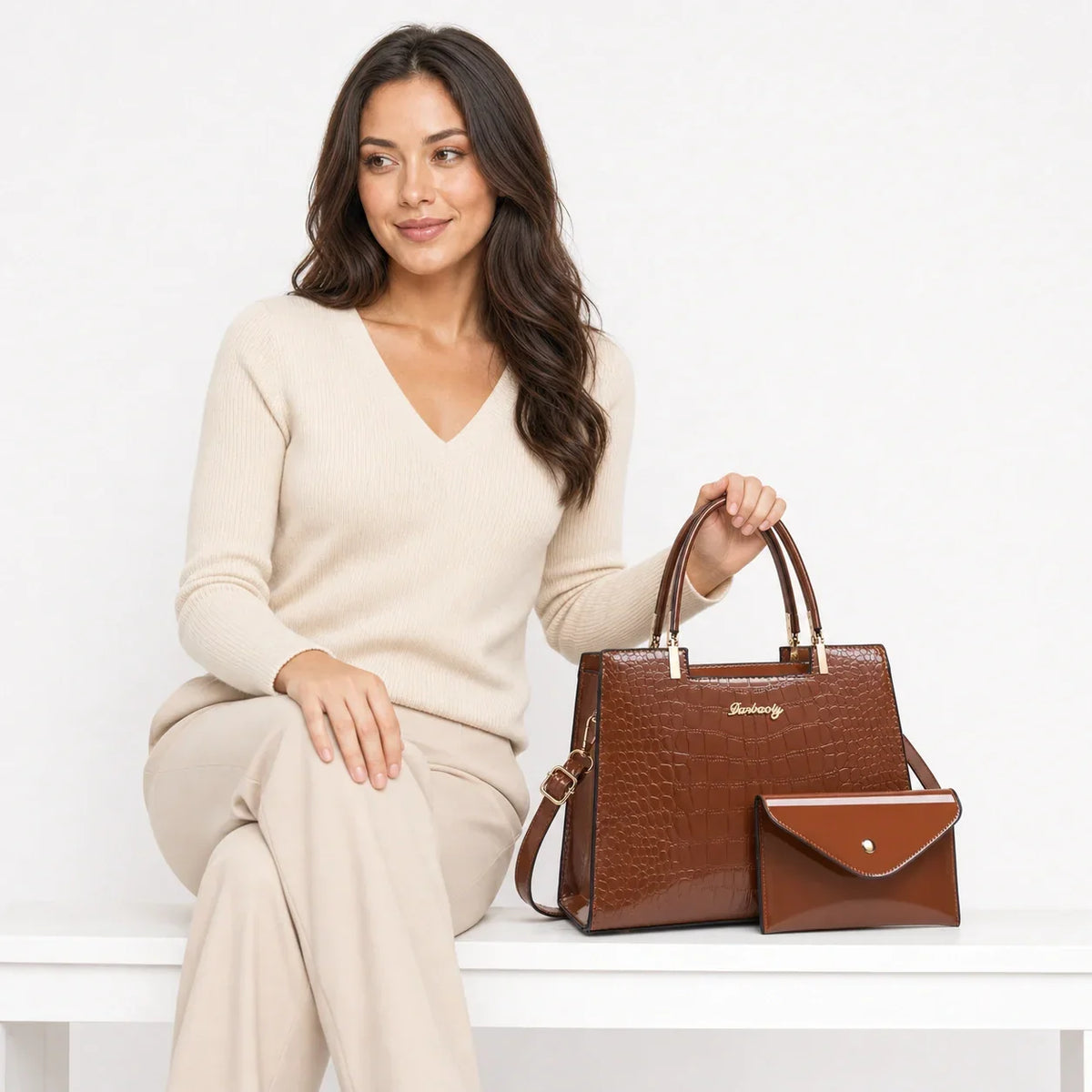 Leather Handbag and Wallet Set - Aura