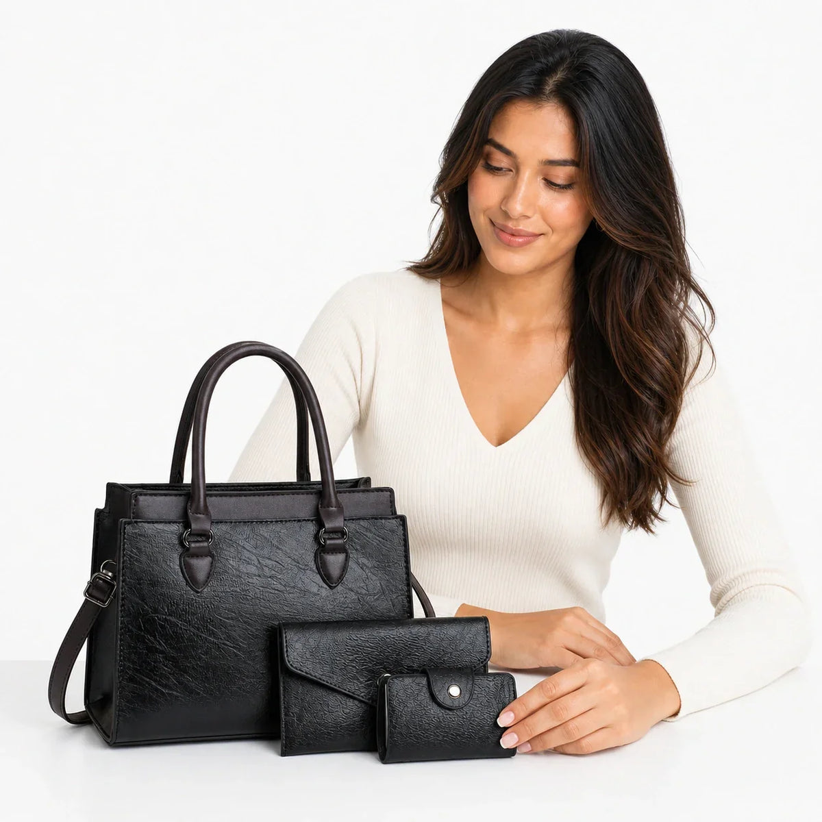 Leather Crossbody Set - Vela