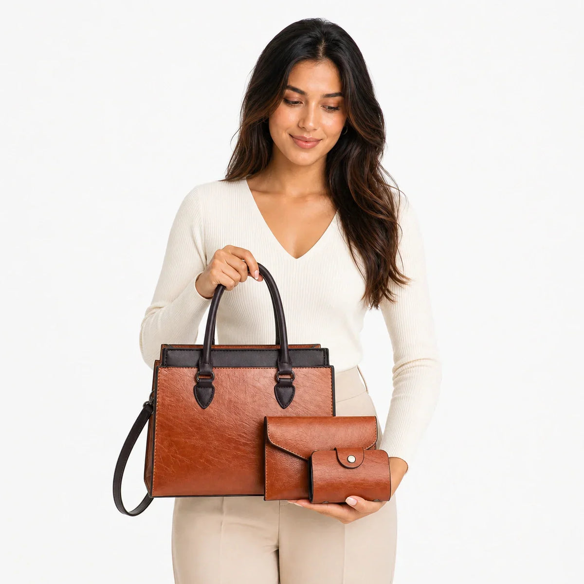 Leather Crossbody Set - Vela