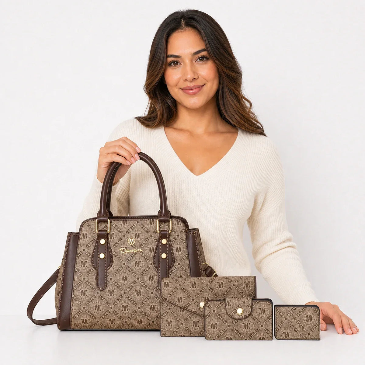 Premium Leather Handbag Set - Vela