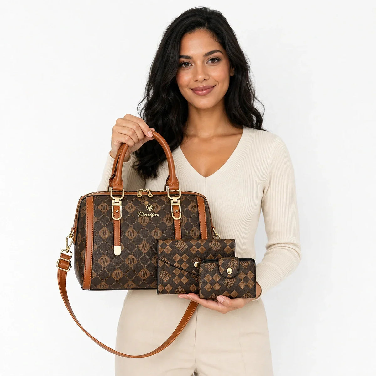Leather Boston Bag Set - Miro